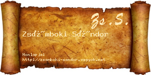 Zsámboki Sándor névjegykártya