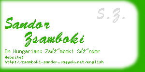 sandor zsamboki business card